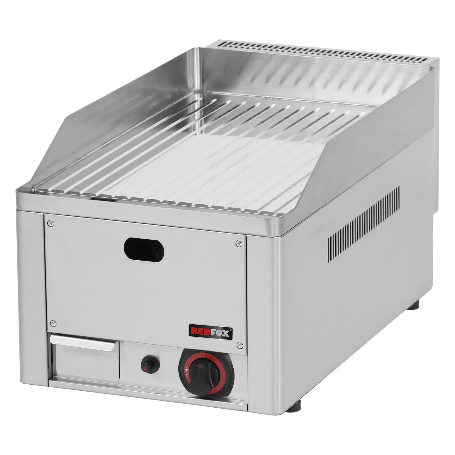 Grilovací deska 32x48 plynová chromovaná rýhovaná stolní | REDFOX - FTRC 30 G