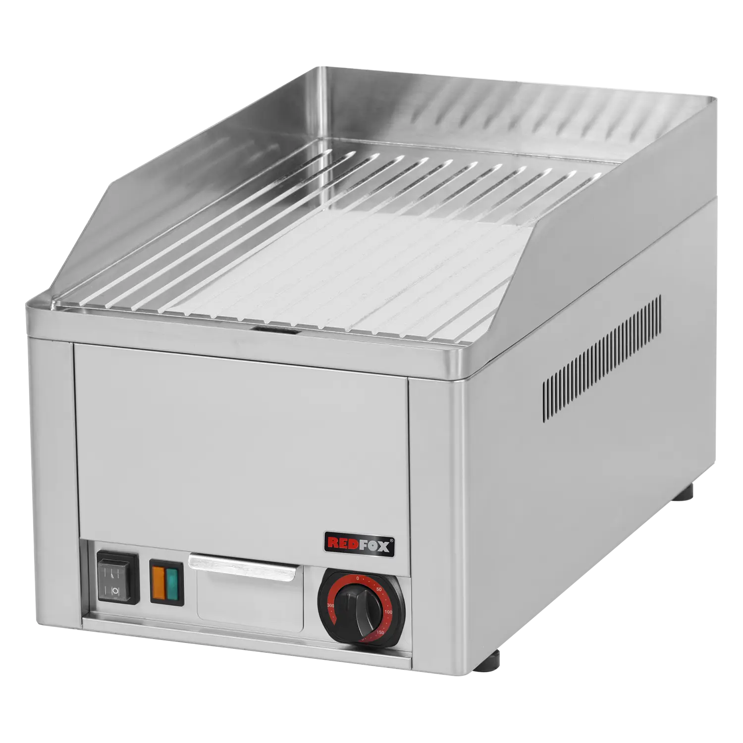 Grilovací deska 32x48 elektrická chromovaná rýhovaná stolní 230 V | REDFOX - FTRC 30 E