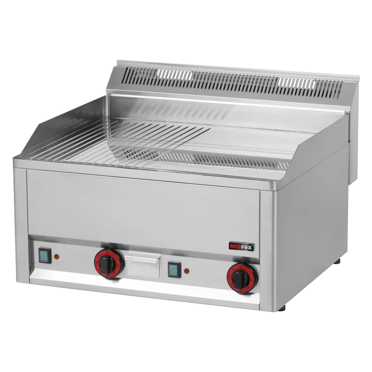Grilovací deska 65x48 elektrická chromovaná kombinovaná bez podestavby 400 V | REDFOX - FTHRC 60 EL