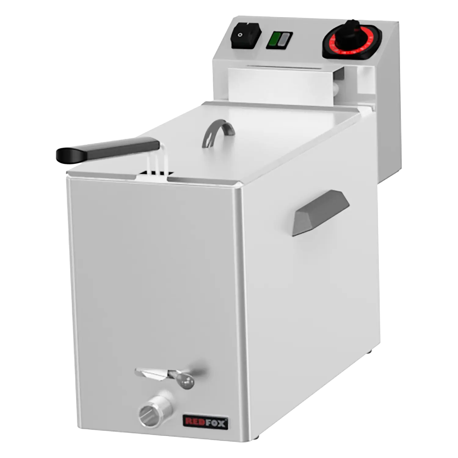Fritéza na ryby elektrická 0,43 kW/l, 8 l stolní s výpustí 230 V | REDFOX - FE 08 V