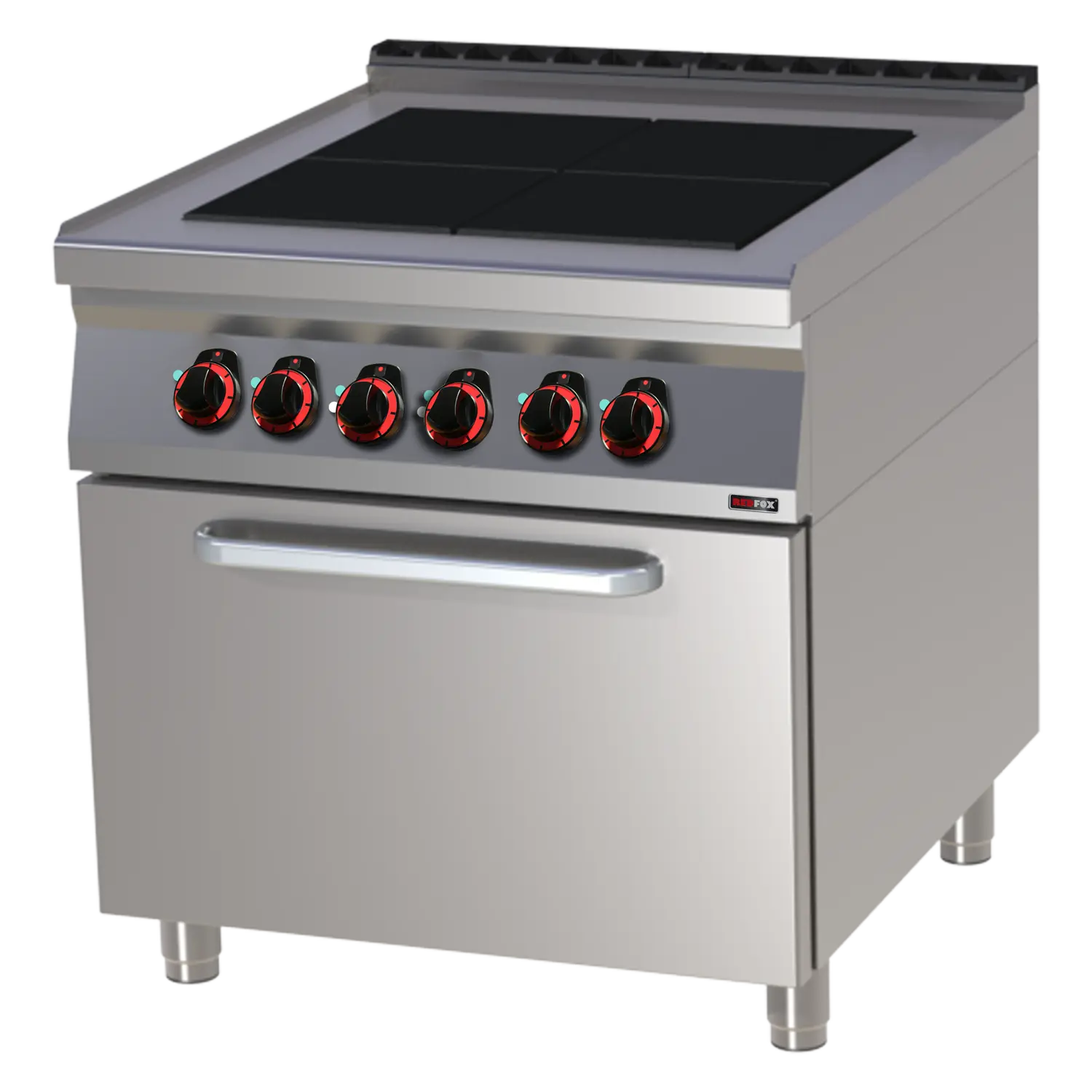 Sporák elektrický se statickou elektrickou troubou GN 2/1 - 4x plotýnka 400 V | REDFOX - SPLT 90/80 21 E