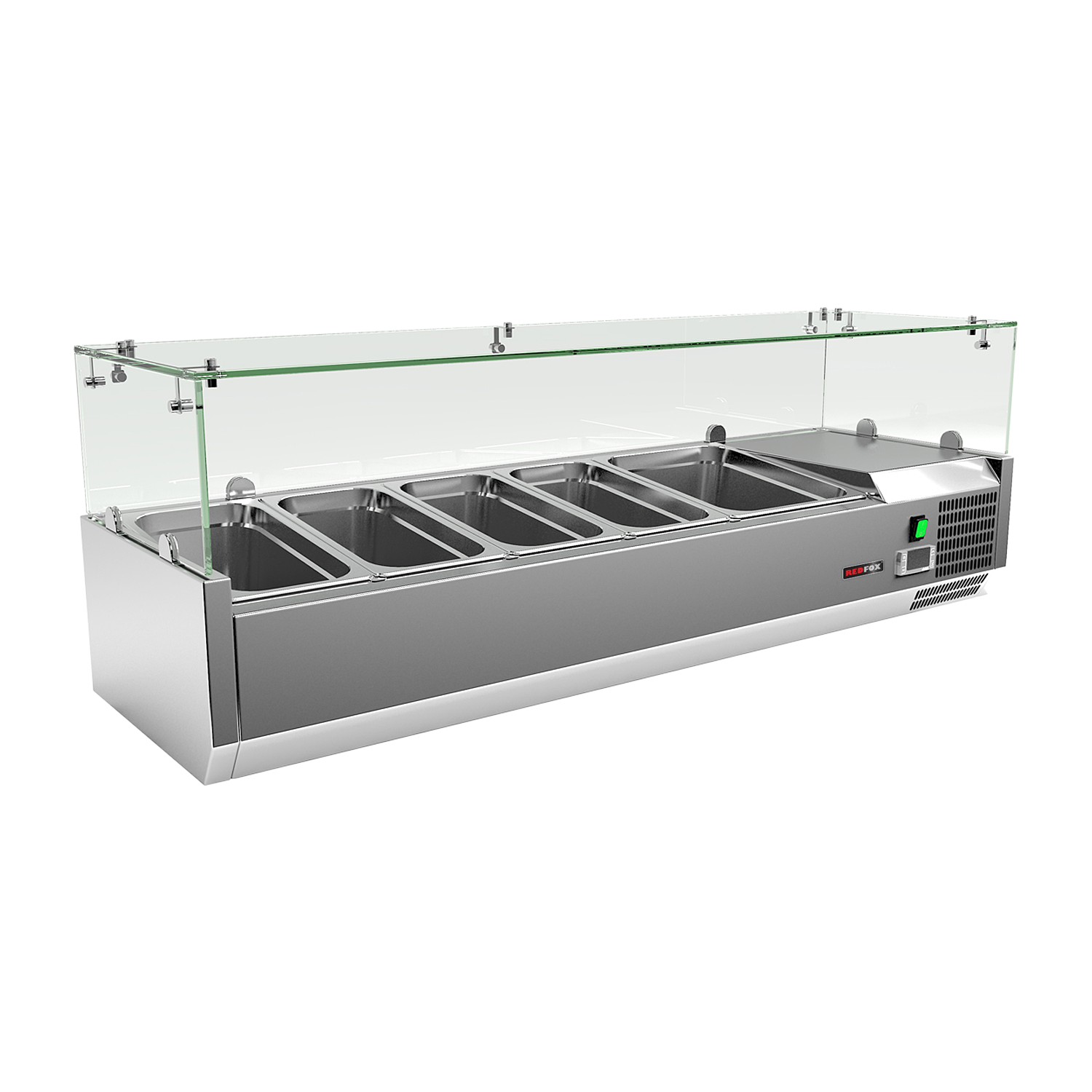 Vitrína chladicí pultová 1x GN 1/2 + 4x GN 1/3 | REDFOX - MCH 3140