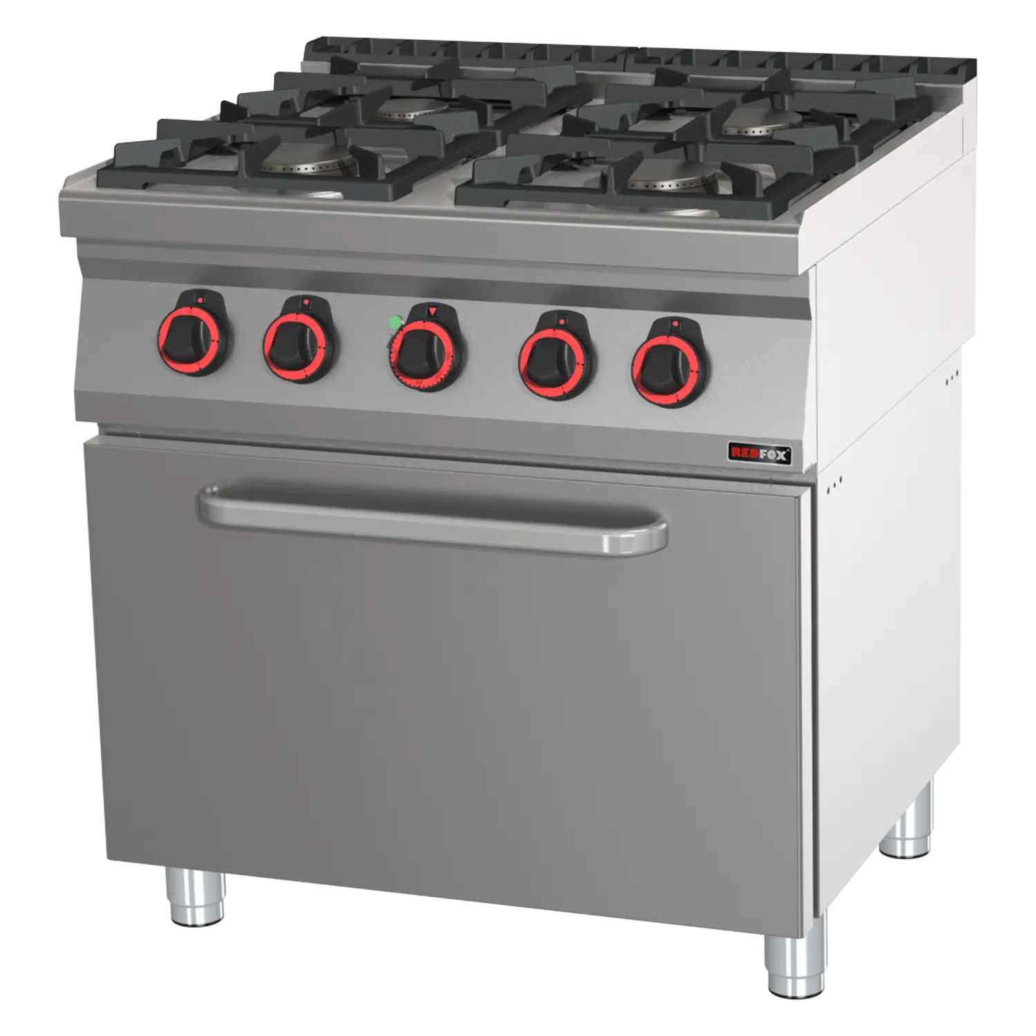 Sporák kombinovaný s horkovzdušnou elektrickou troubou GN 1/1 - 4x hořák ECO  | REDFOX - SPBT 70/80 11 GE