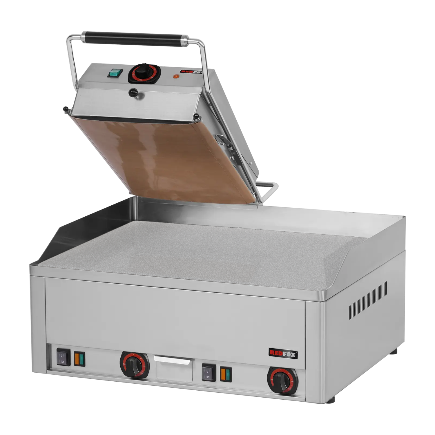 Steak gril elektrický dvojitý 65x48 stolní durable chrom | REDFOX - KD 63 E