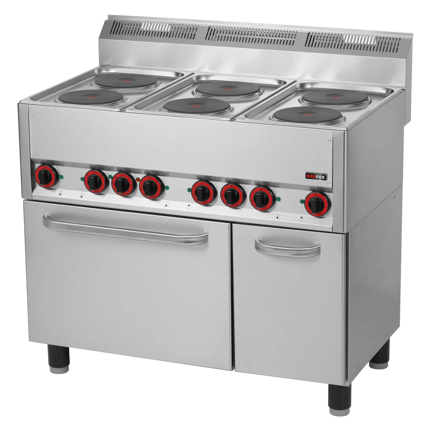 Sporák elektrický s horkovzdušnou elektrickou troubou GN 1/1 - 6x plotýnka 400 V | REDFOX - SPT 90 ELS