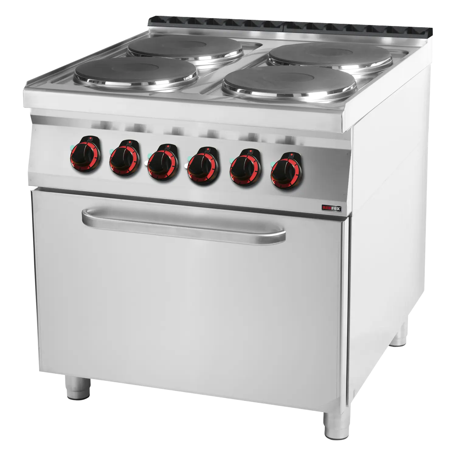 Sporák elektrický se statickou elektrickou troubou GN 2/1 - 4x plotýnka 400 V | REDFOX - SPT 90/80 21 E