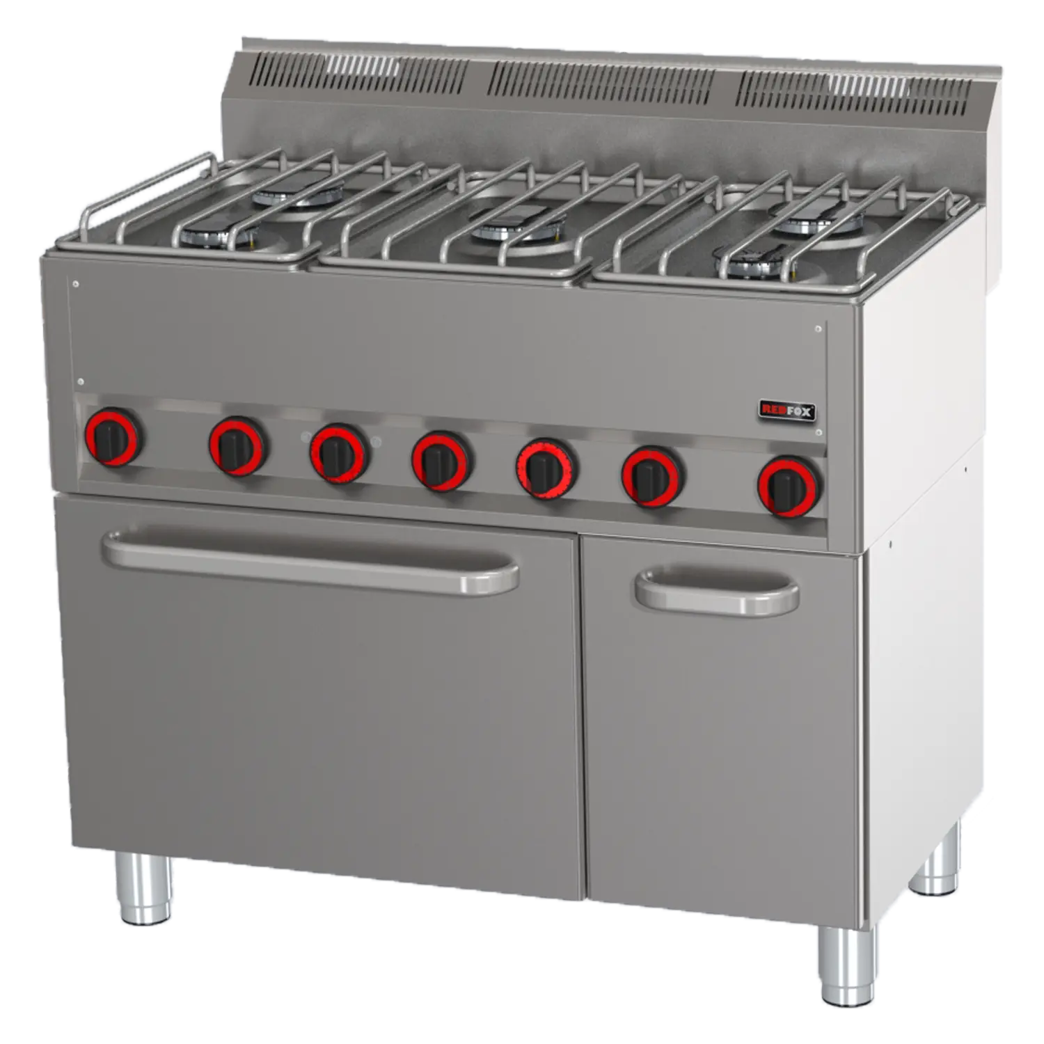 Sporák kombinovaný s horkovzdušnou elektrickou troubou GN 1/1 - 5x hořák  | REDFOX - SPT 90/5 GL