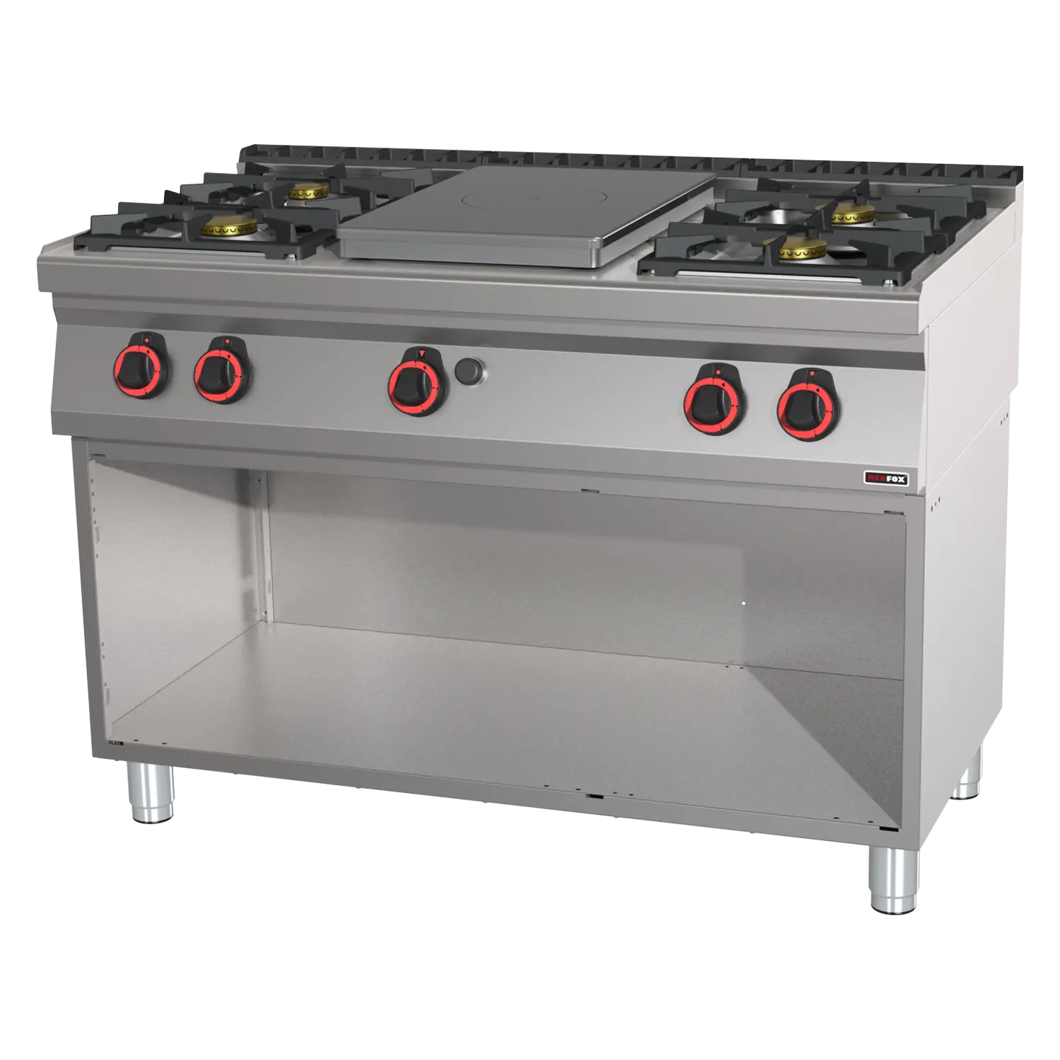 Sporák tálový plynový 5x hořák s podestavbou | REDFOX - STP 70/120 G