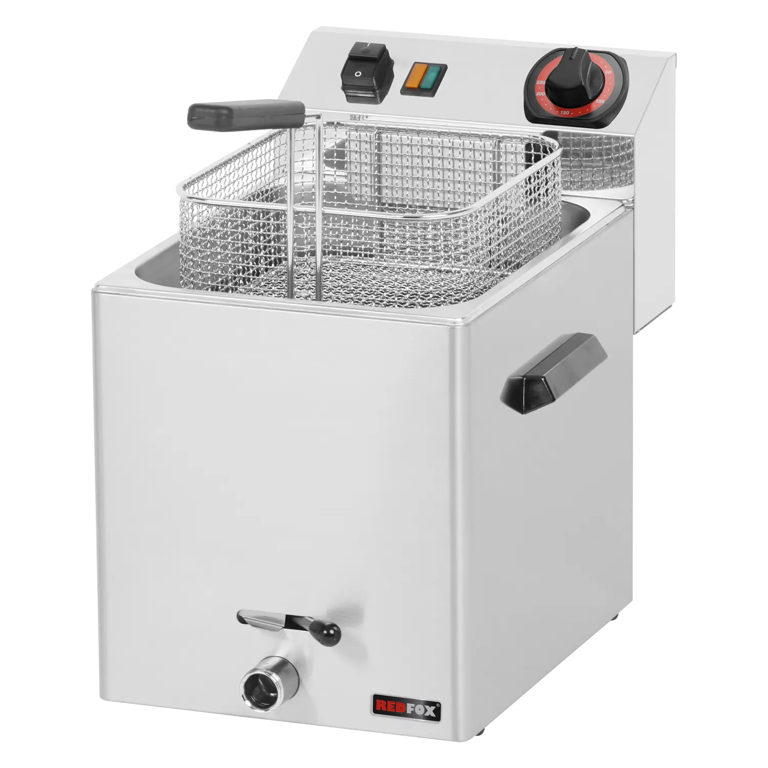 Fritéza elektrická 0,38 kW/l, 8 l stolní s výpustí 230 V | REDFOX - FE 07 V