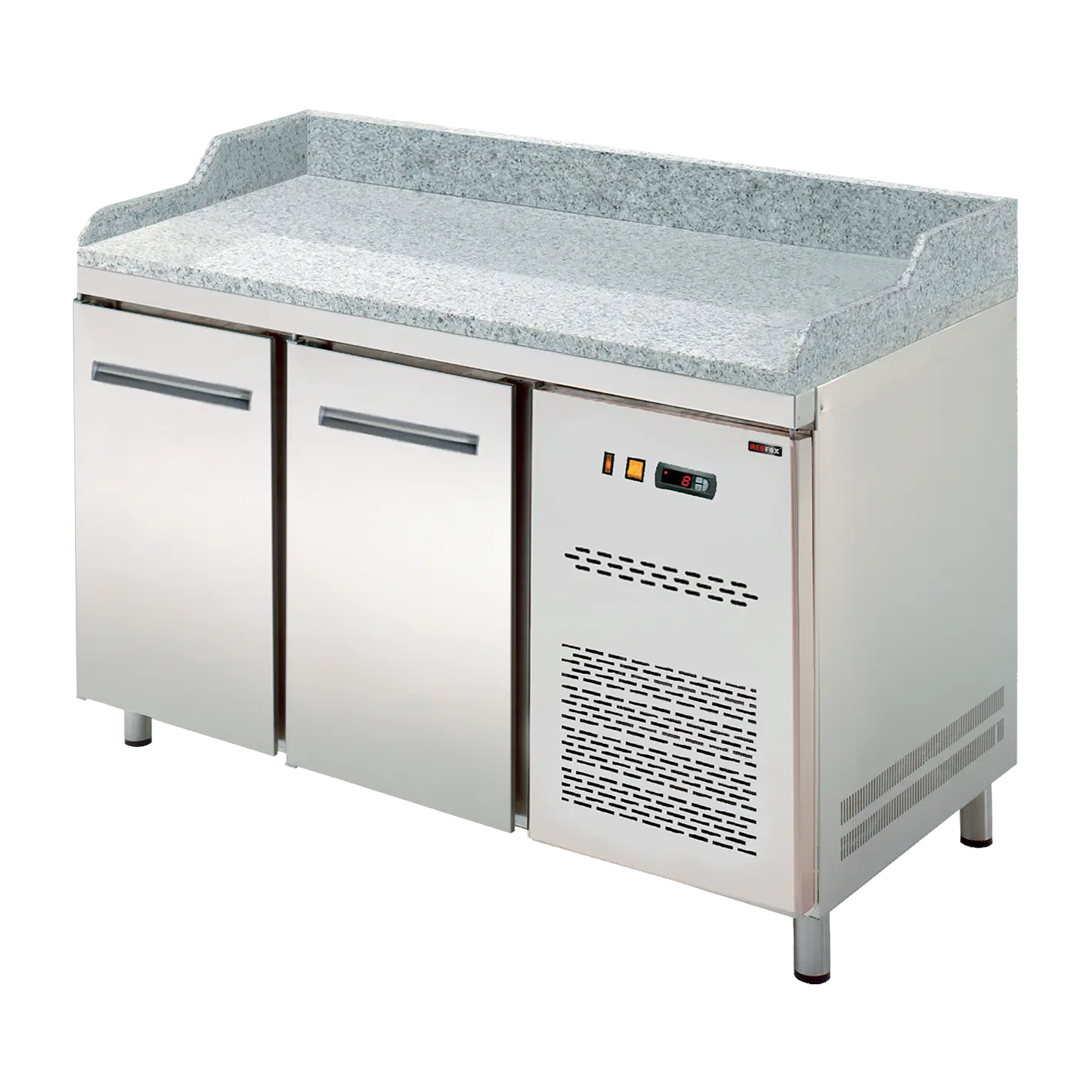 Stůl chladicí elektrický GN 1/1, pizza, 2 dveře, bez vitrínky | REDFOX - RTP 2D